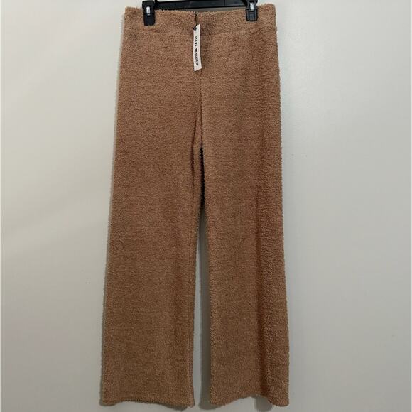 Steve Madden Pants Womens Medium Brown Praline Wide-Leg Chenille Sleep Comfort - Picture 2 of 7
